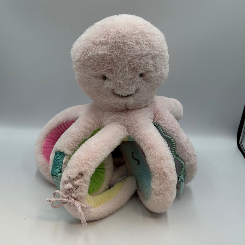 Mud Pie Pink Octivity Pal‎ Plush Octopus Sensory Learning Toy 11 Inch NWT
